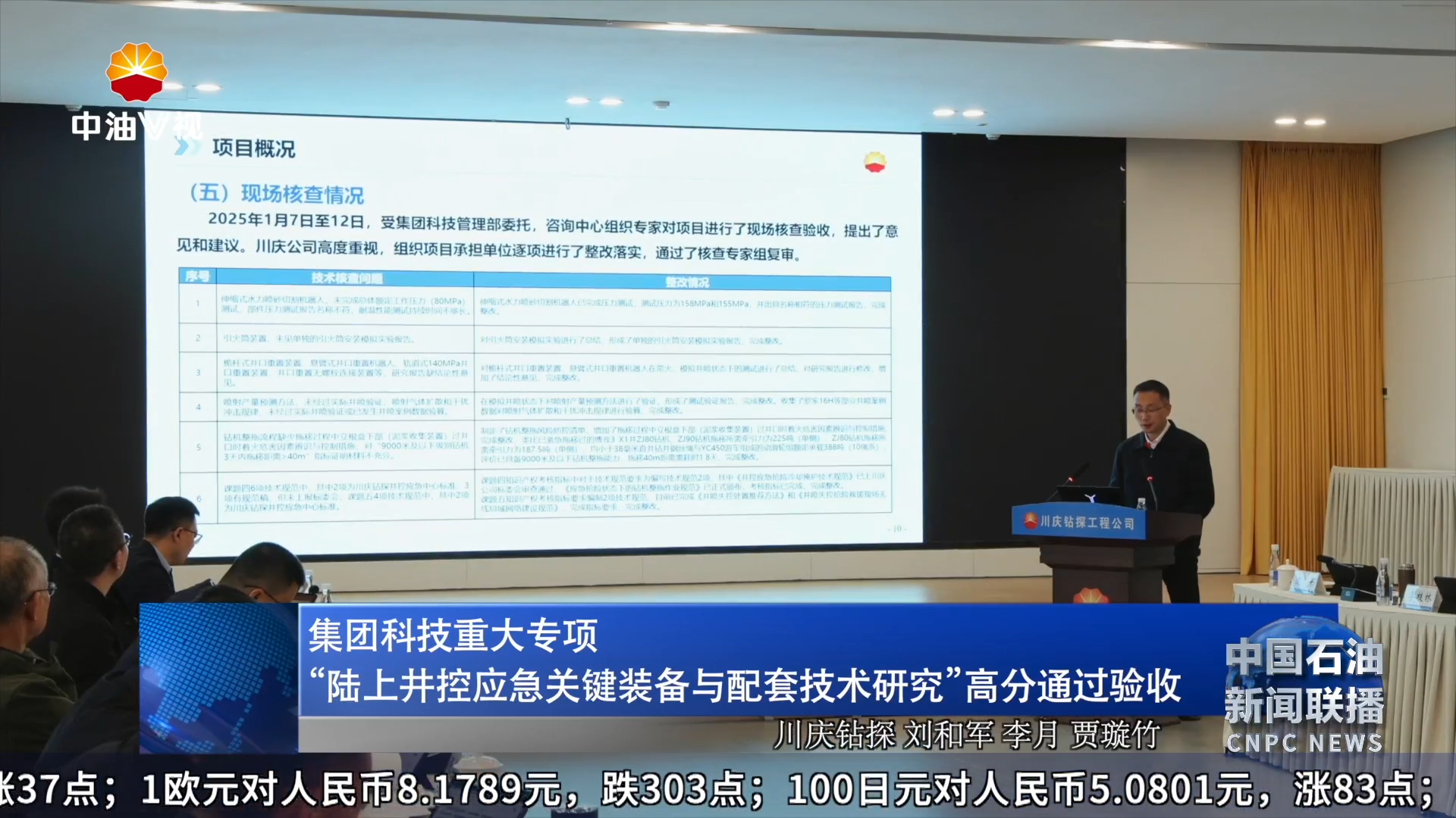 集团科技重大专项“陆上井控应急关键装备与配套技术
研究”高分通过验收